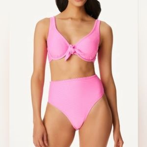 NWT Jessica Simpson Swim Pink high waisted Bikini size MEDIUM